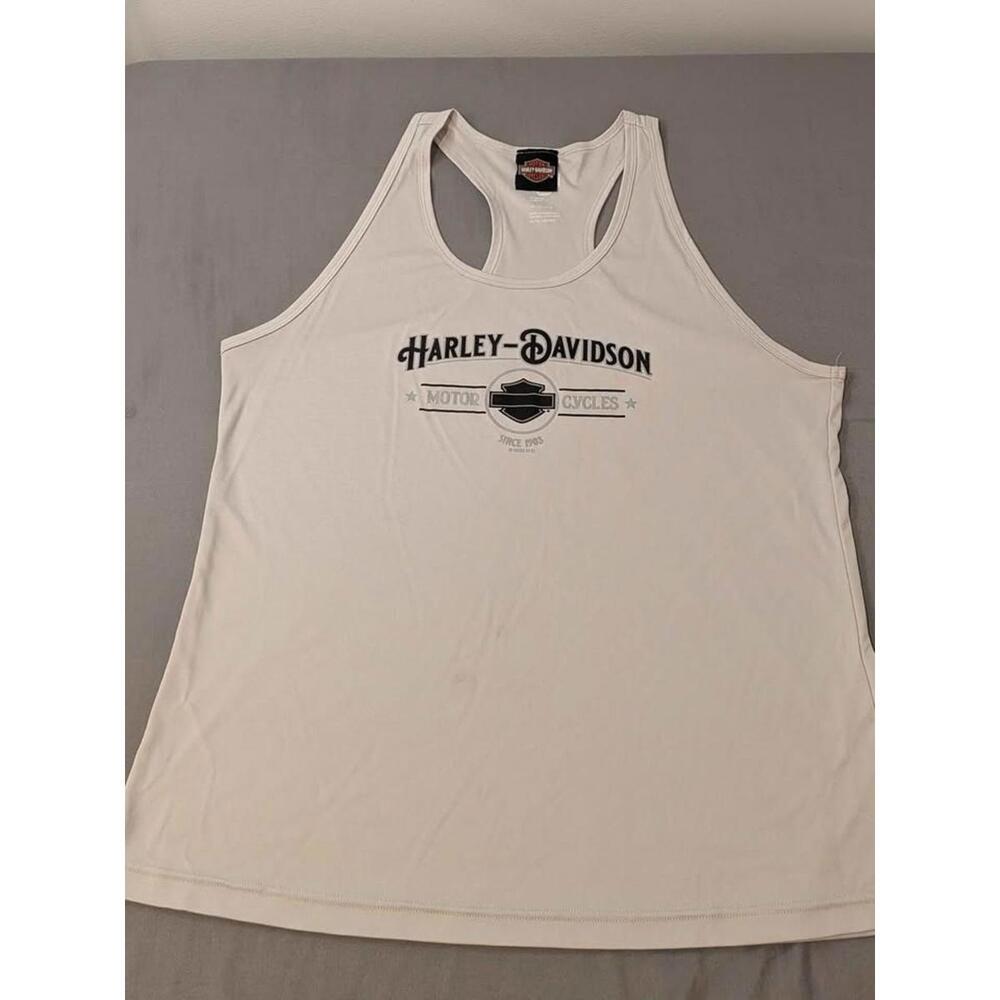 Harley-Davidson Light Grey Racerback Tank Top XL Ladies